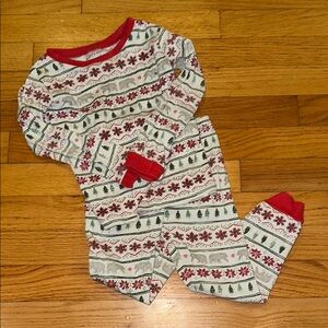 Burt's Bees Red and White Winter Kids Pajama Set